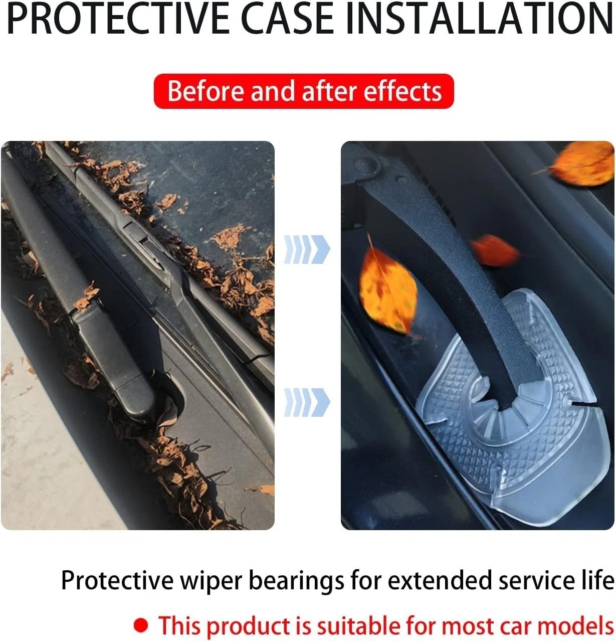 2PCS Car Pad, Silicone Windshield Wiper Arm Hole Protector Dust Cover, Front …