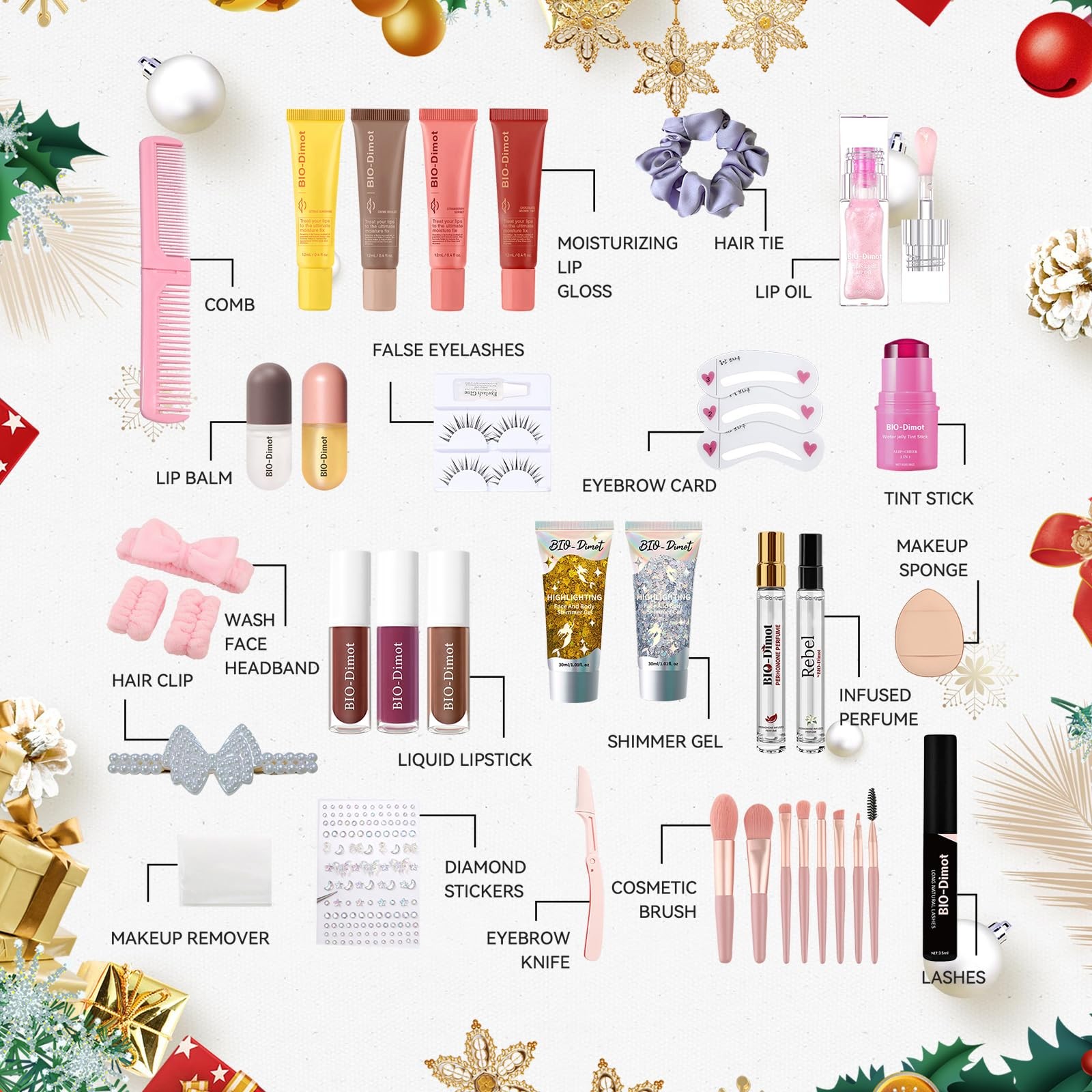 Makeup Advent Calendar 2025-24 Days Christmas Makeup Gift Set for Adult Women…