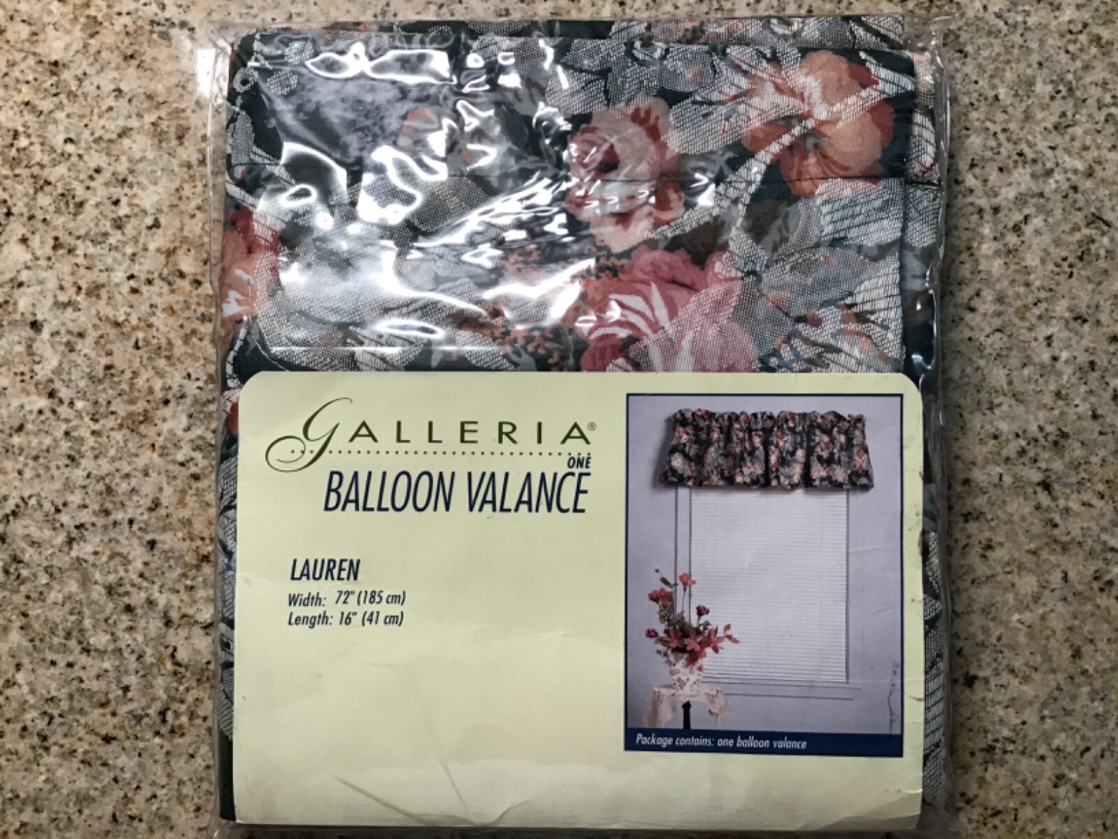 VINTAGE FLORAL BALLOON VALANCE X1 – GALLERIA – 72″X16″L