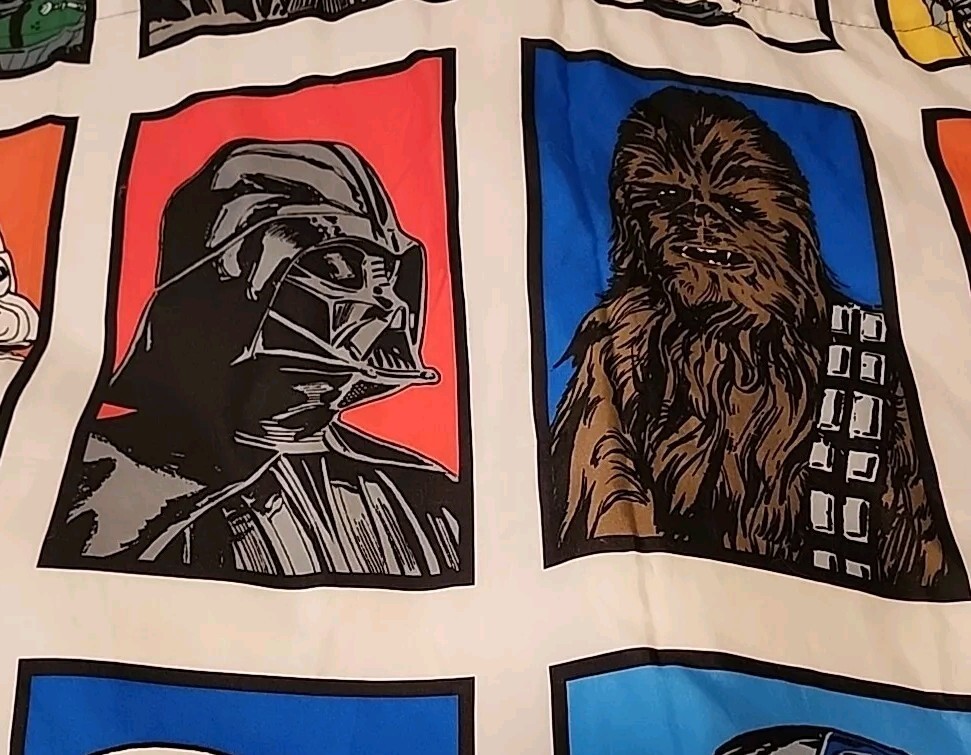 Star Wars Curtains 42×64 2 Panels = 84″ Darth Luke Chewie Yoda R2D2 Jay Franco