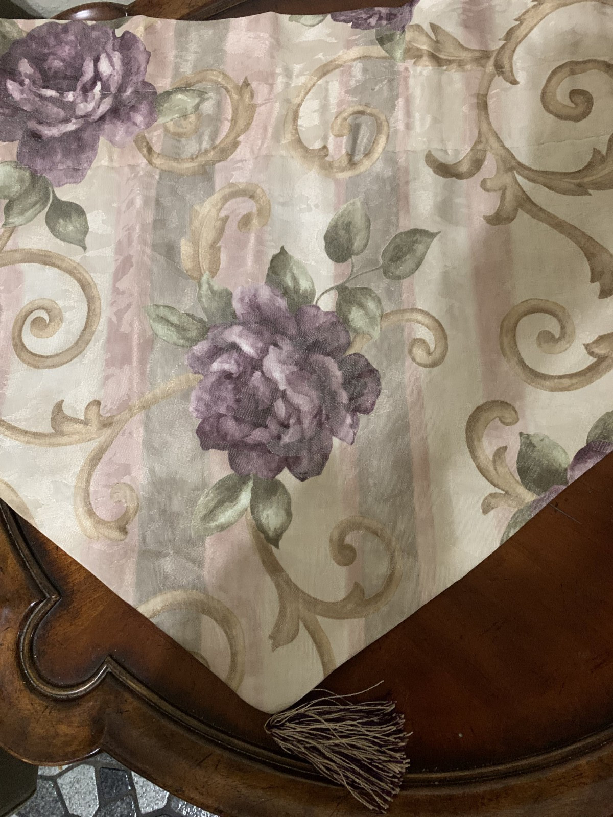 Croscill Chambord Cassis Amethyst Ascot Valance 39 X 23″ Tassel Lined Set 2 USA