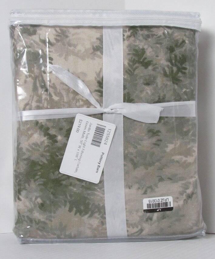 Pottery Barn Jardin Toile Light Filtering Curtain, 50″ X 108″ Green/Multi New