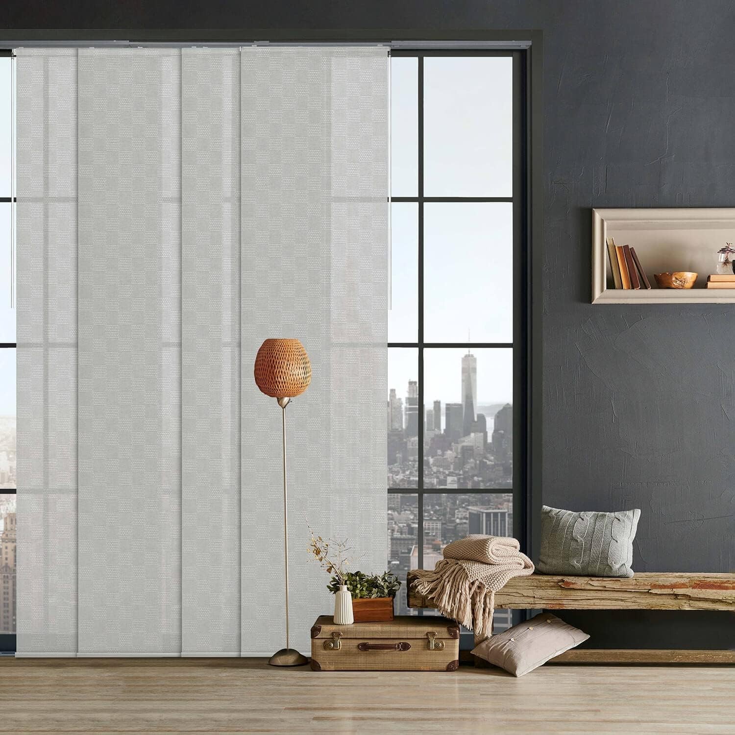 Adjustable Sliding Panel Track Blinds Room Divider Window Door Decor