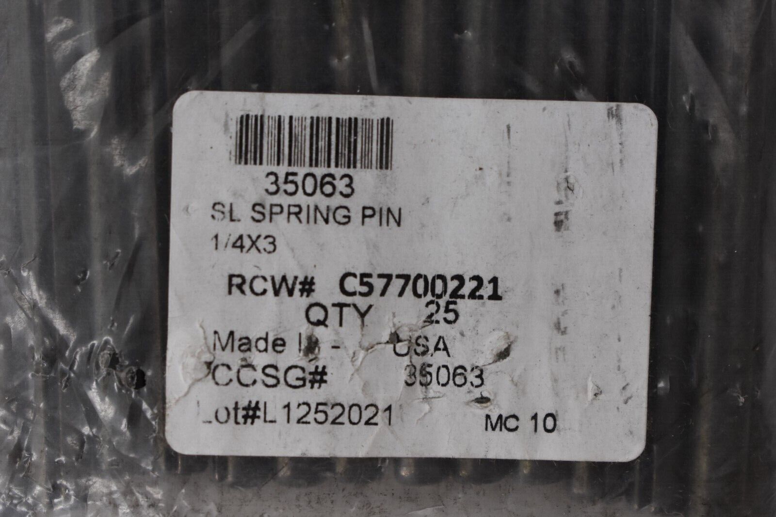 100 Pk Spring Pin Slotted Spring Pin Grade 1070-1090 Alloy Steel 1/4″ x 3″ Black