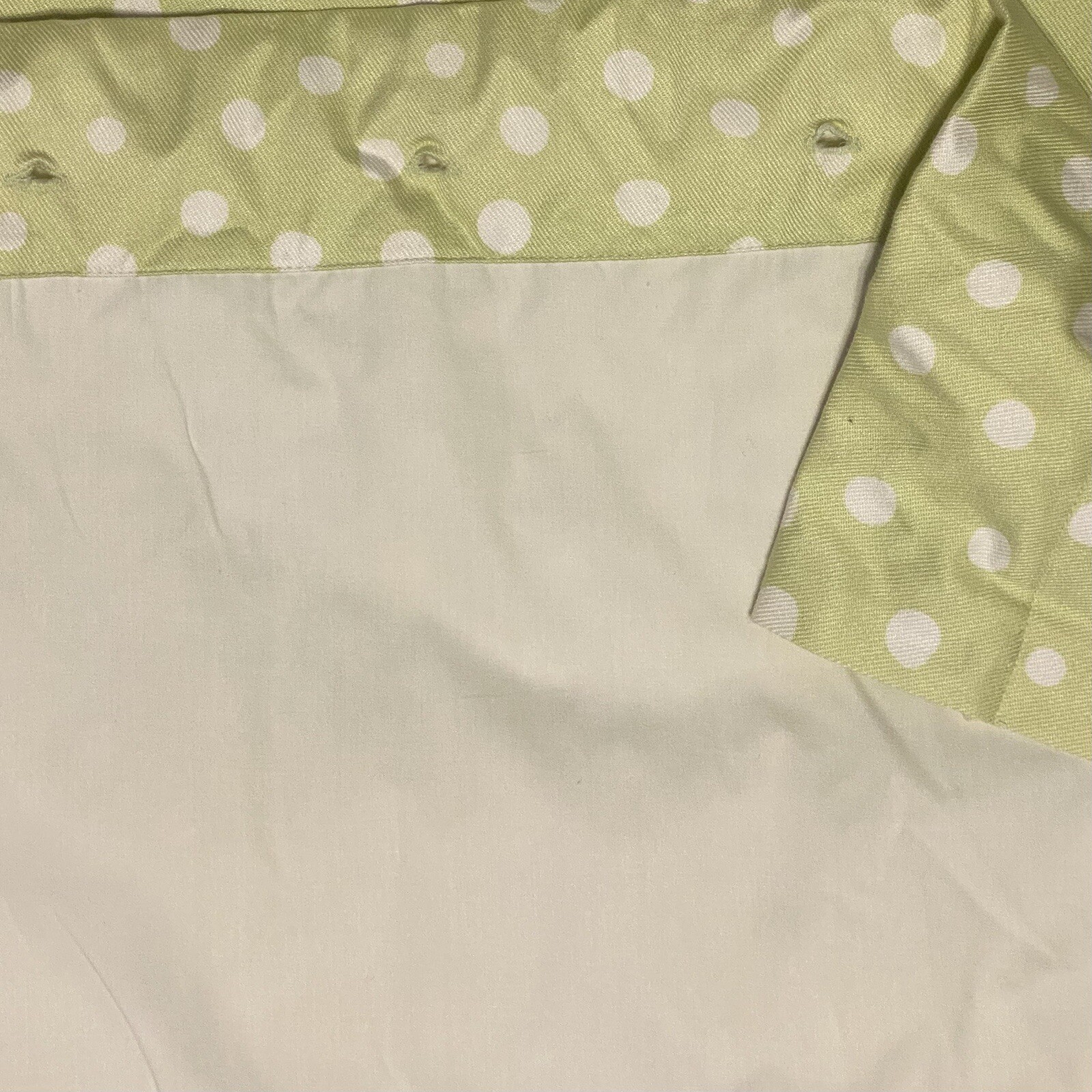 Pottery Barns Kids 44×63 in Lined Curtain Panels 2 Drapes Green White Polka Dot