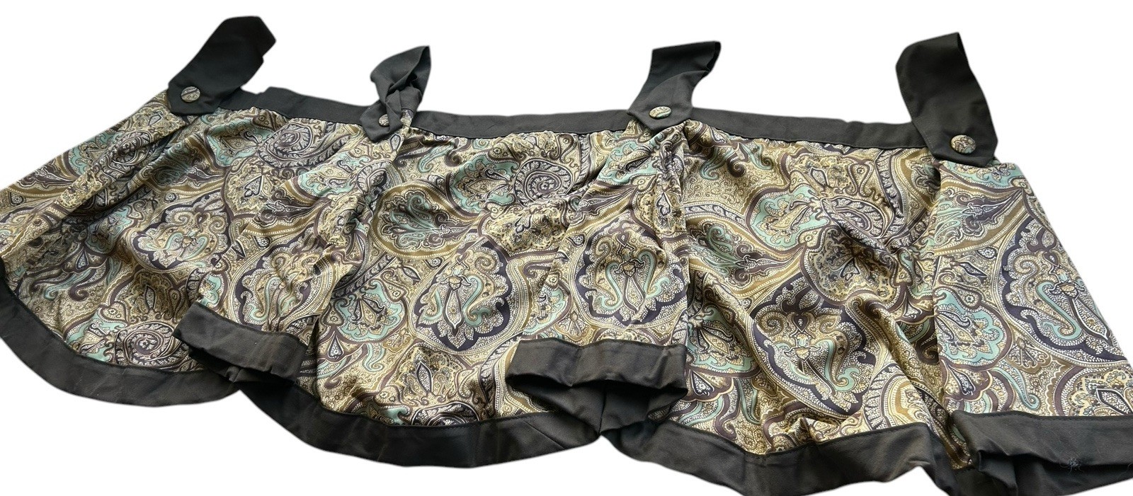 Waverly Valance Clarissa Paddock Shawl Spa Tab Top 42 x 22 New Brown Multi