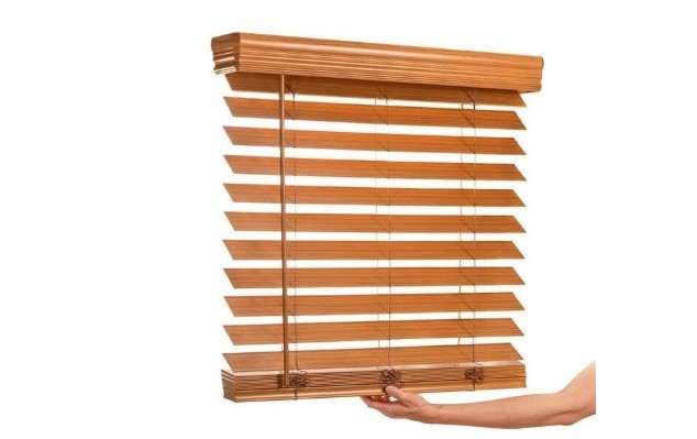 H D Chestnut Cordless Room Darkening 2.5 in. Premium Faux Wood 30 in. W x 64 in.