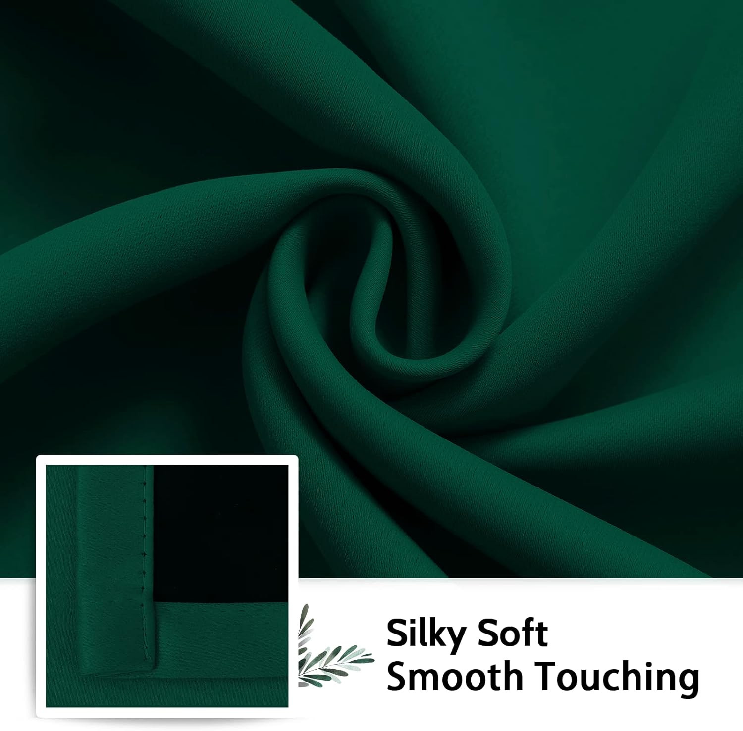 Dark Green 100% Blackout Curtains Room Darkening Living Room 84 | Curtains for B