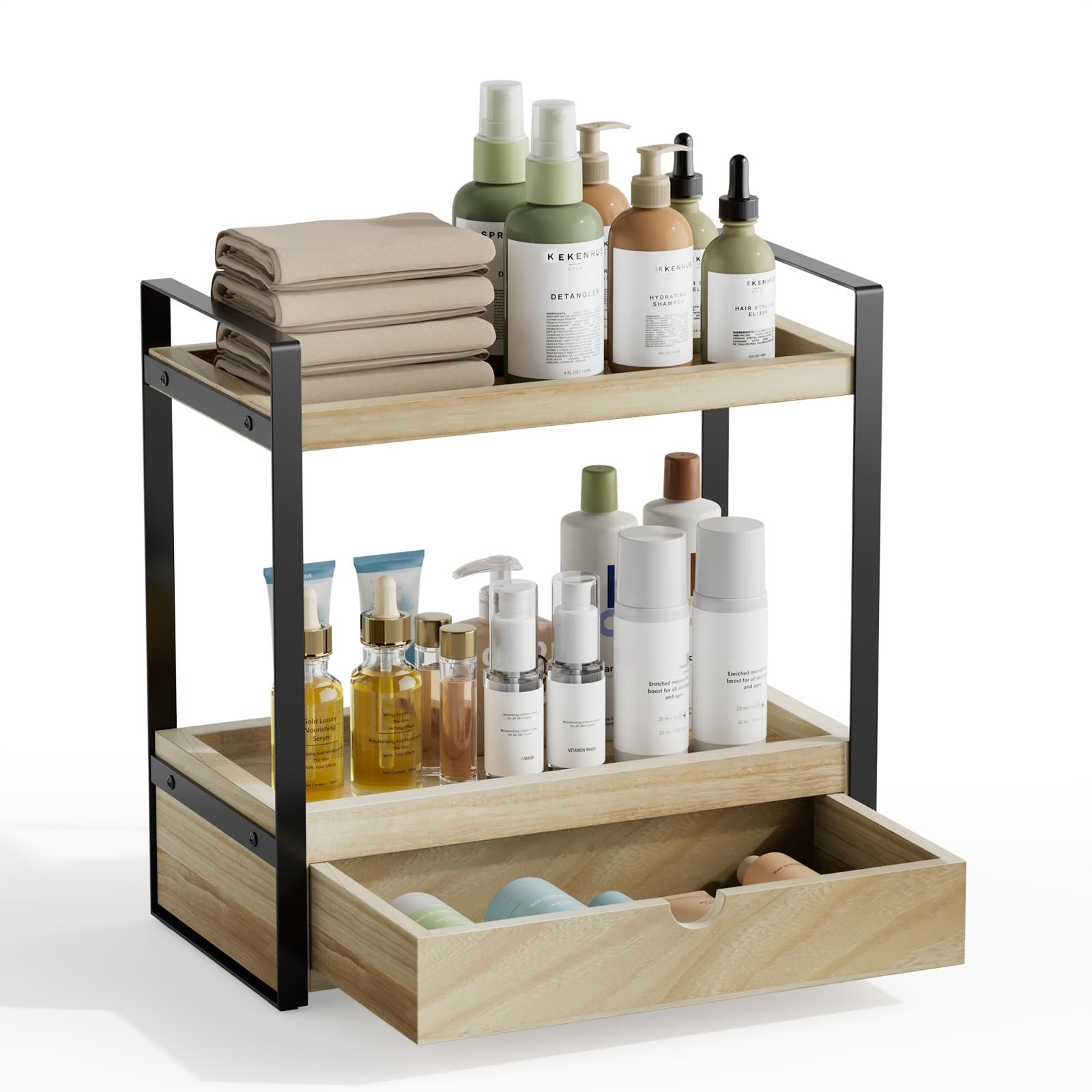 Boulphia 2-Tier Bathroom Organizer (Brown – New) Brown – New