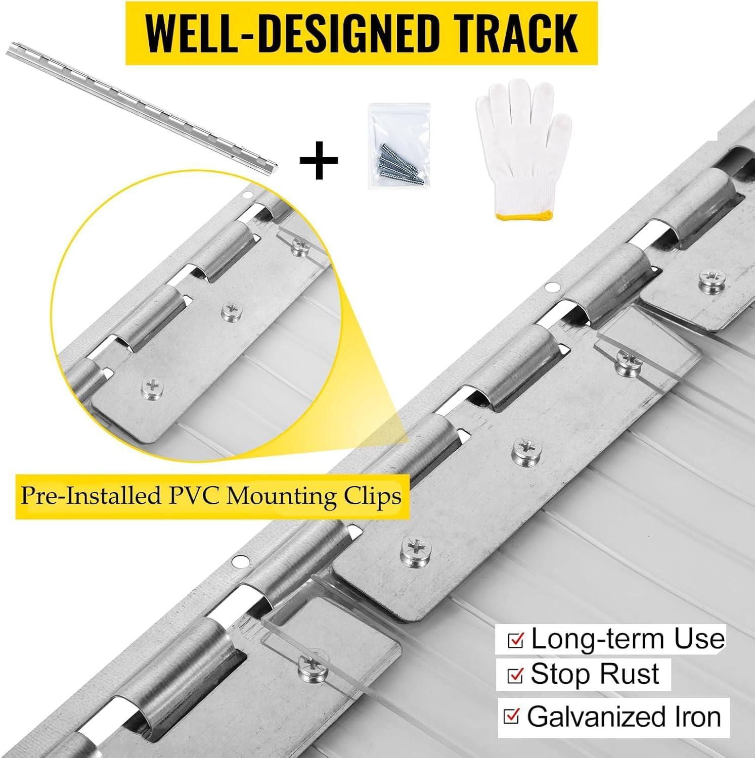 Set PVC Curtain Plastic Strip Thermal Door Cover Clear Screen Commercial
