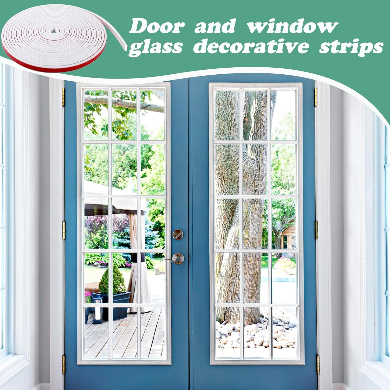 66 Ft Window Grille Inserts Grid Kit- TPE Self-Adhesive Peel and Stick Trim Mold