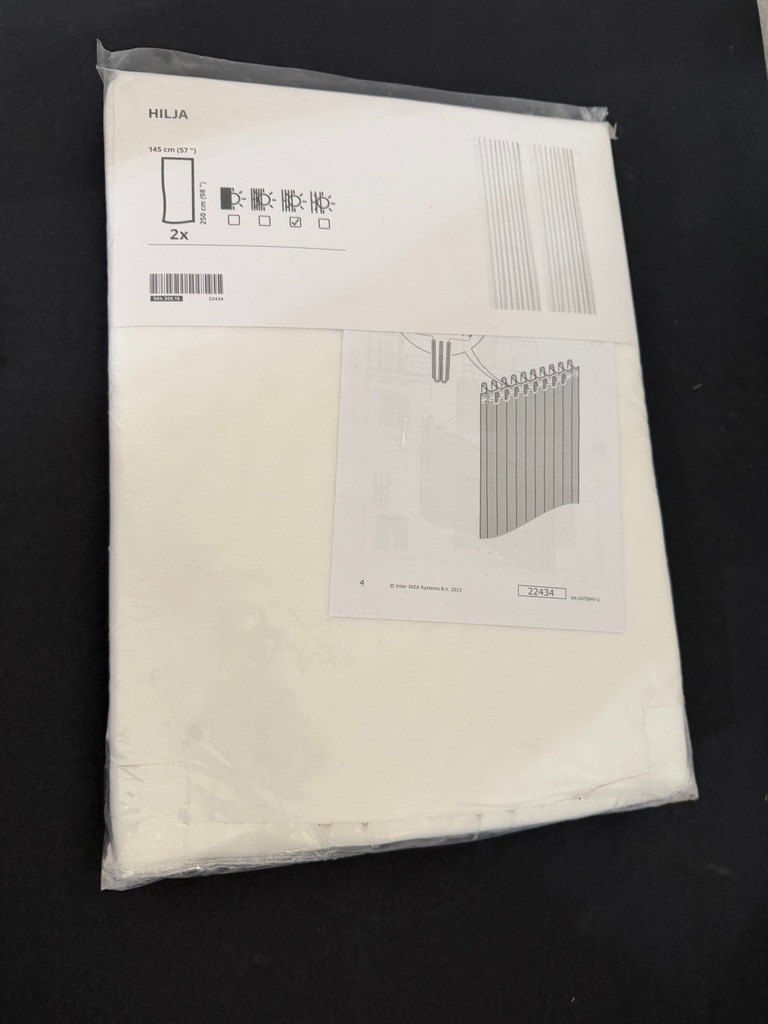 Ikea Hilja Curtains 2 Panels (1 pair) 57″ x 98″ White – New 504.308.18