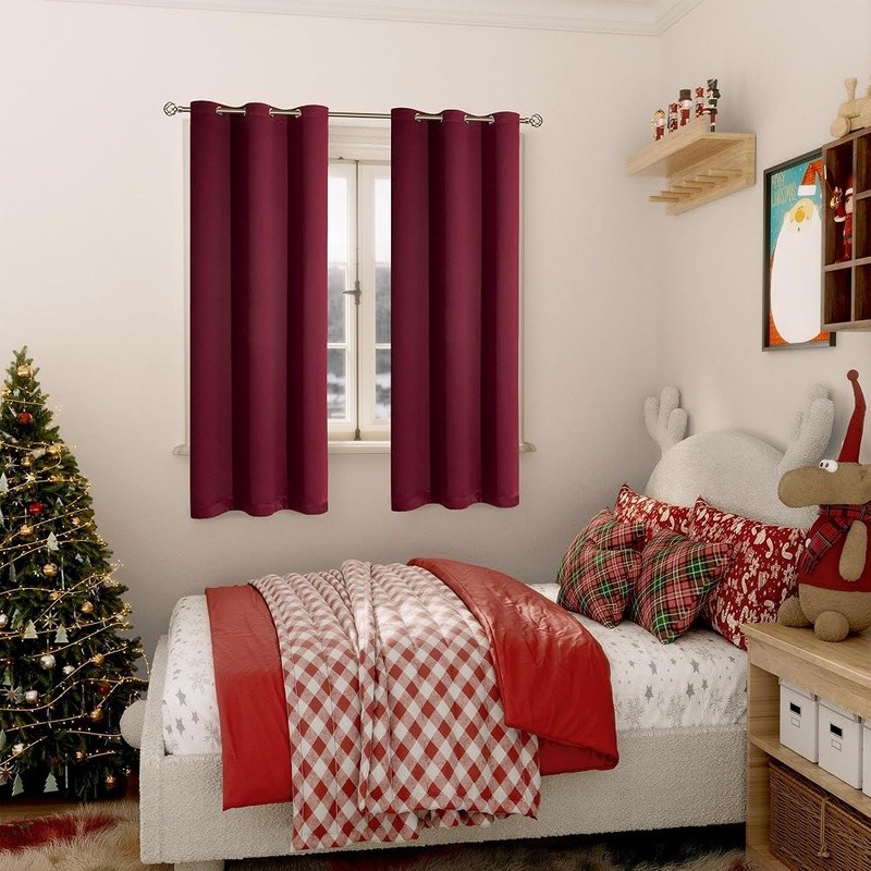 Blackout Curtains Polyester Thermal Insulated Grommet Panels Noise Reducing New