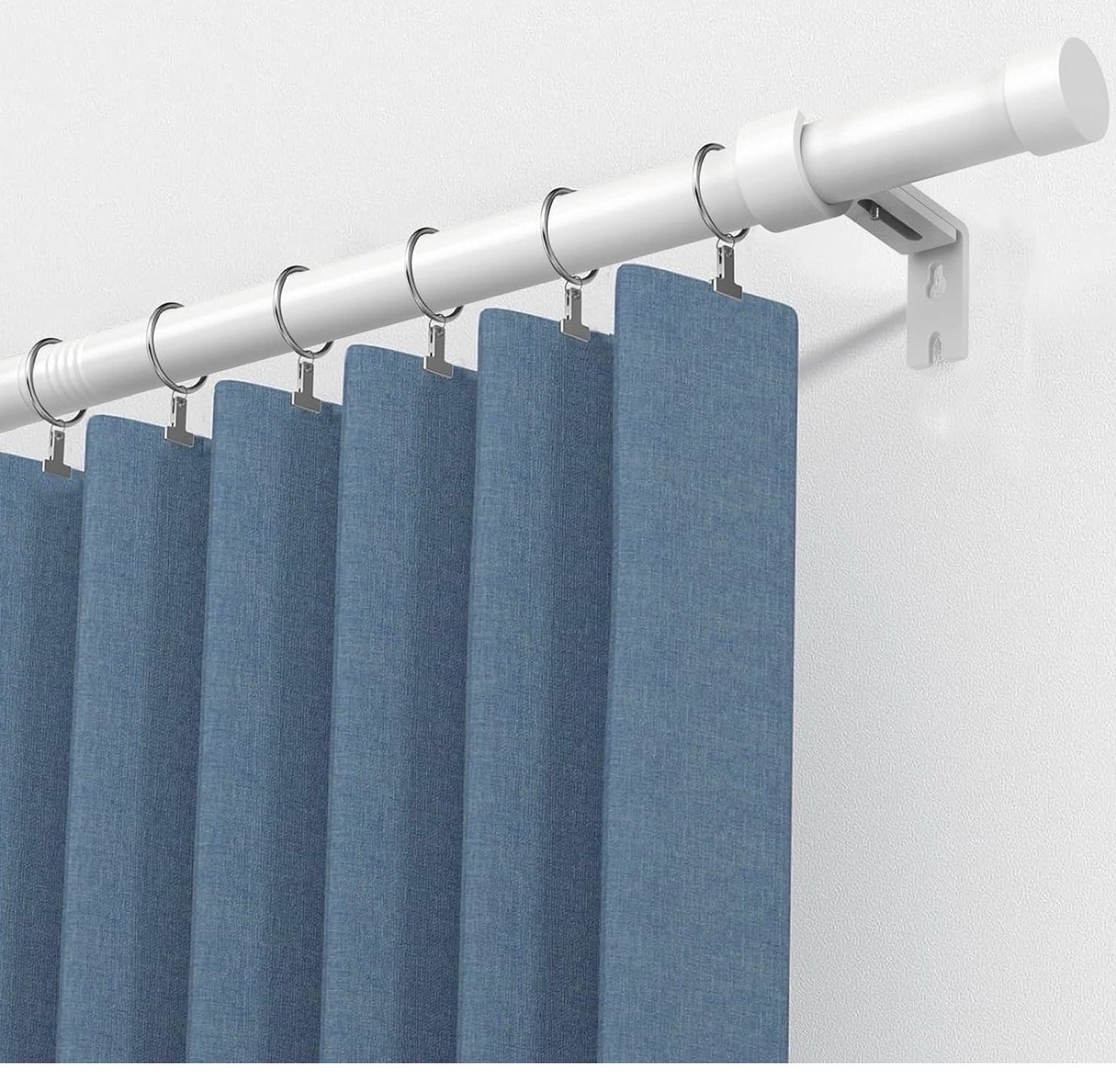 30-240” Adjustable 1” White Curtain Rod CR002 Heavy Duty- Complete, Open Box