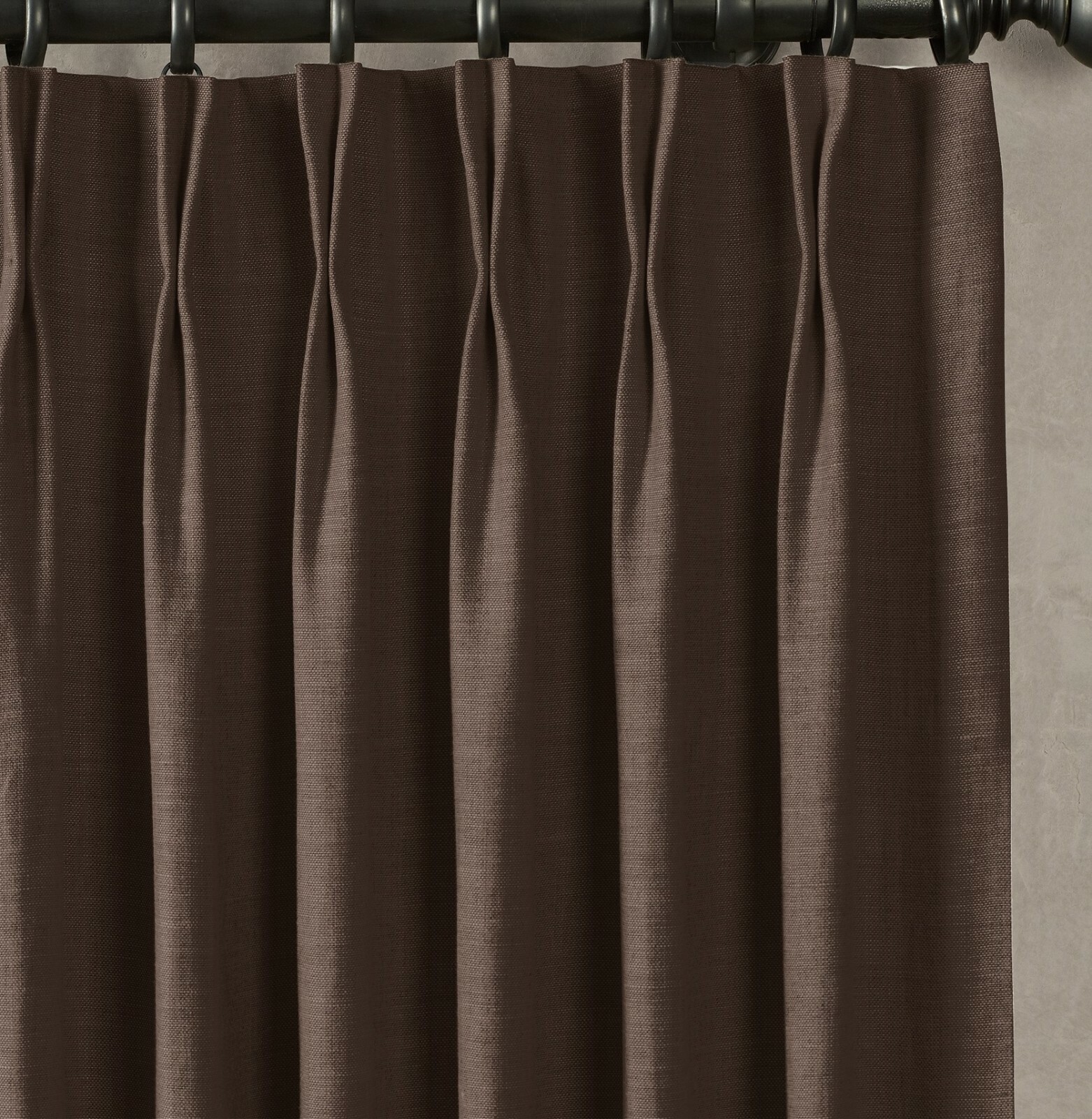 Restoration Hardware Heavyweight Textured Linen French Pleat Drape COFFEE 46×84