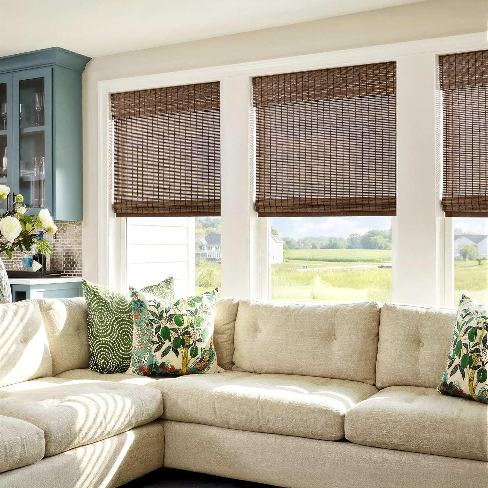 LazBlinds Malay Walnut Bamboo Shades 22.5″x48″