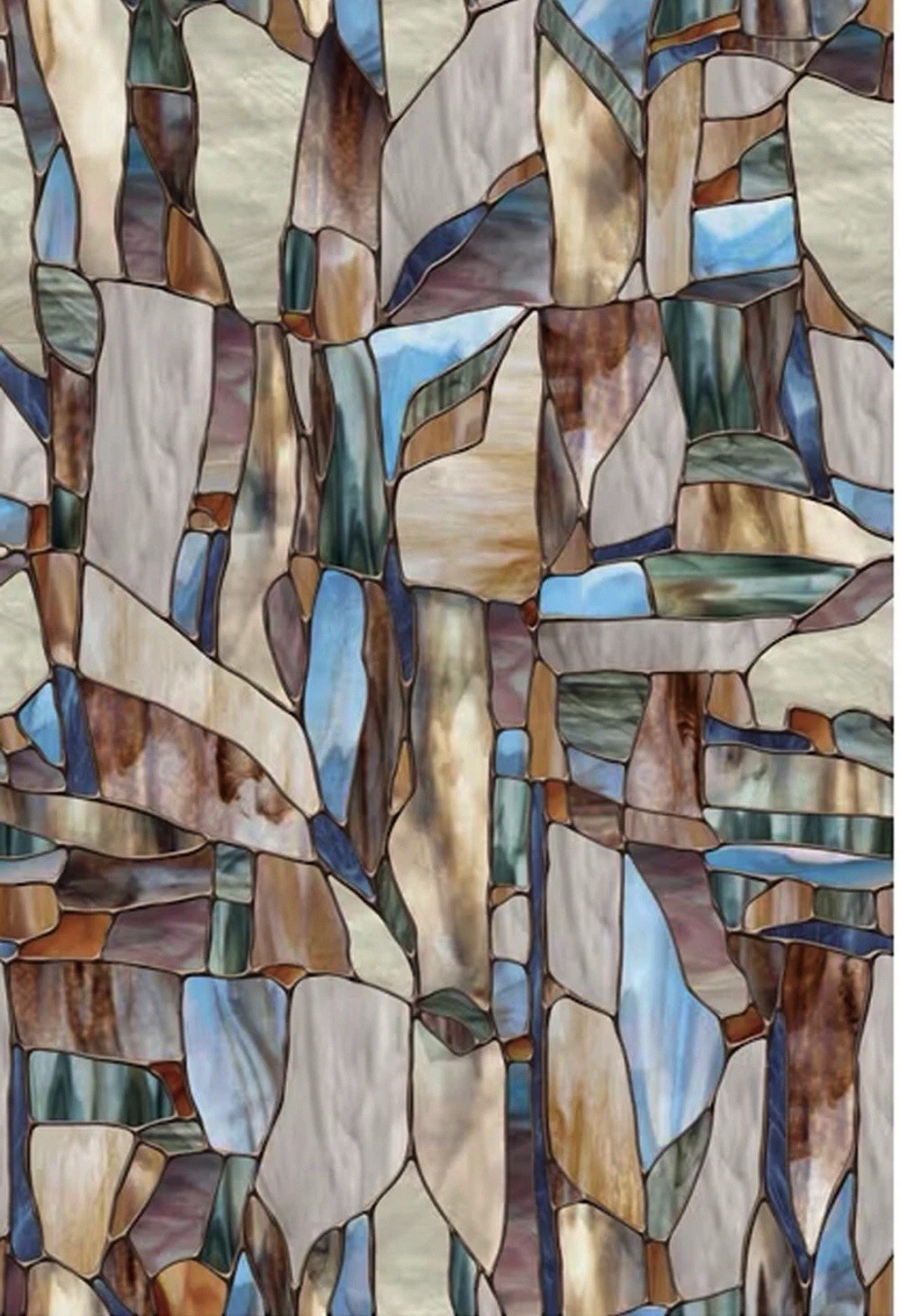 MESA Window Film Vinyl Multicolor Static Cling Stained Glass 24″ x 36″ USA