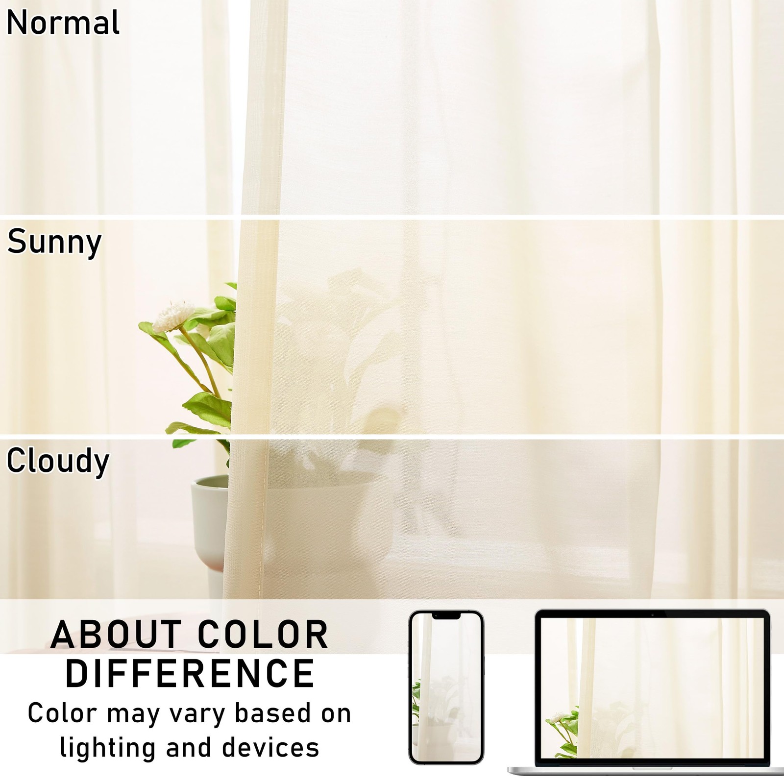 95 Inches Long Egret Ivory Pinch Pleated Sheer Curtains for Bedroom Living Ro…