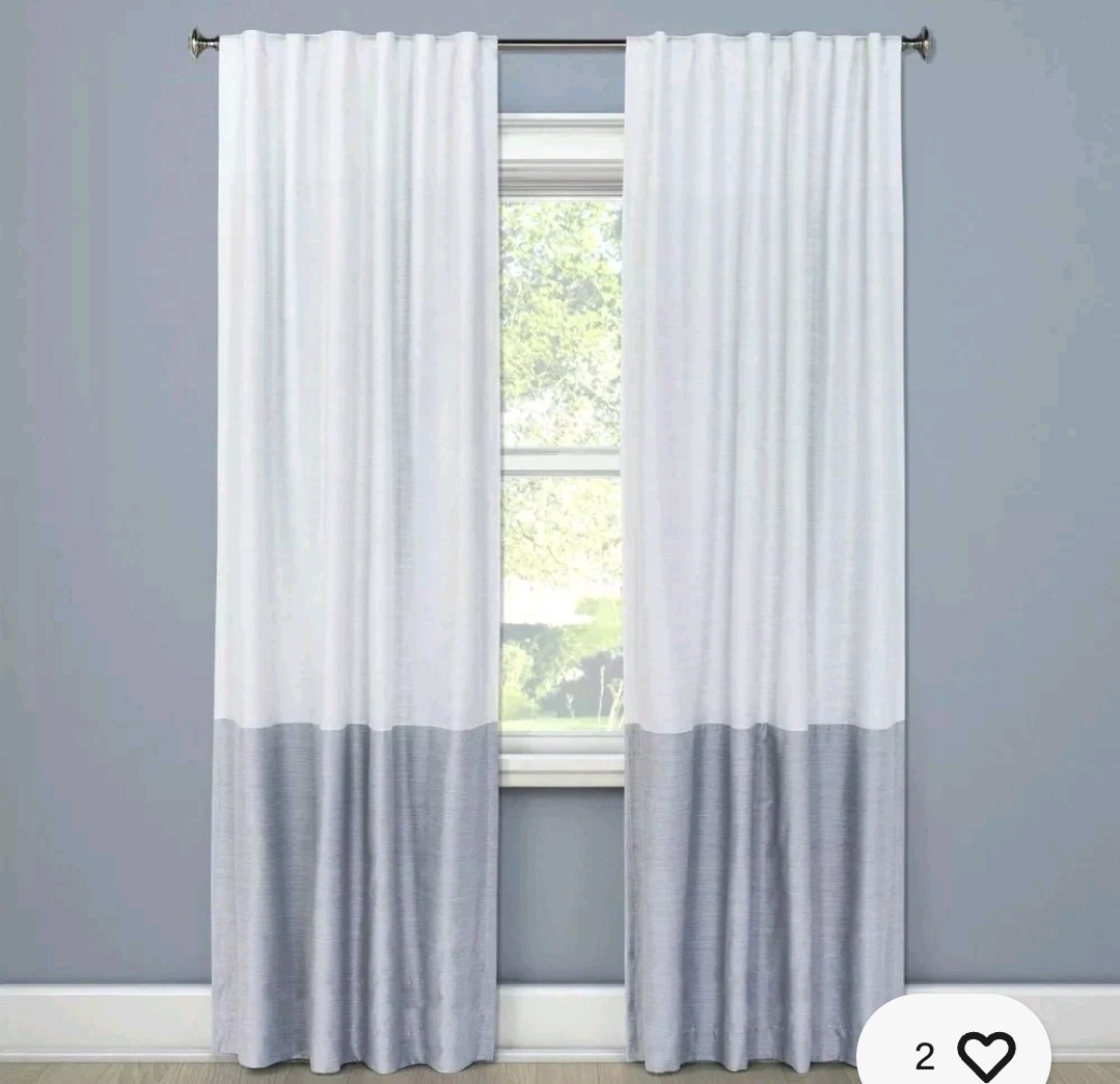Project 62 1pc 48×84″ Blackout Color Block Window Curtain Panel Gray White 2021